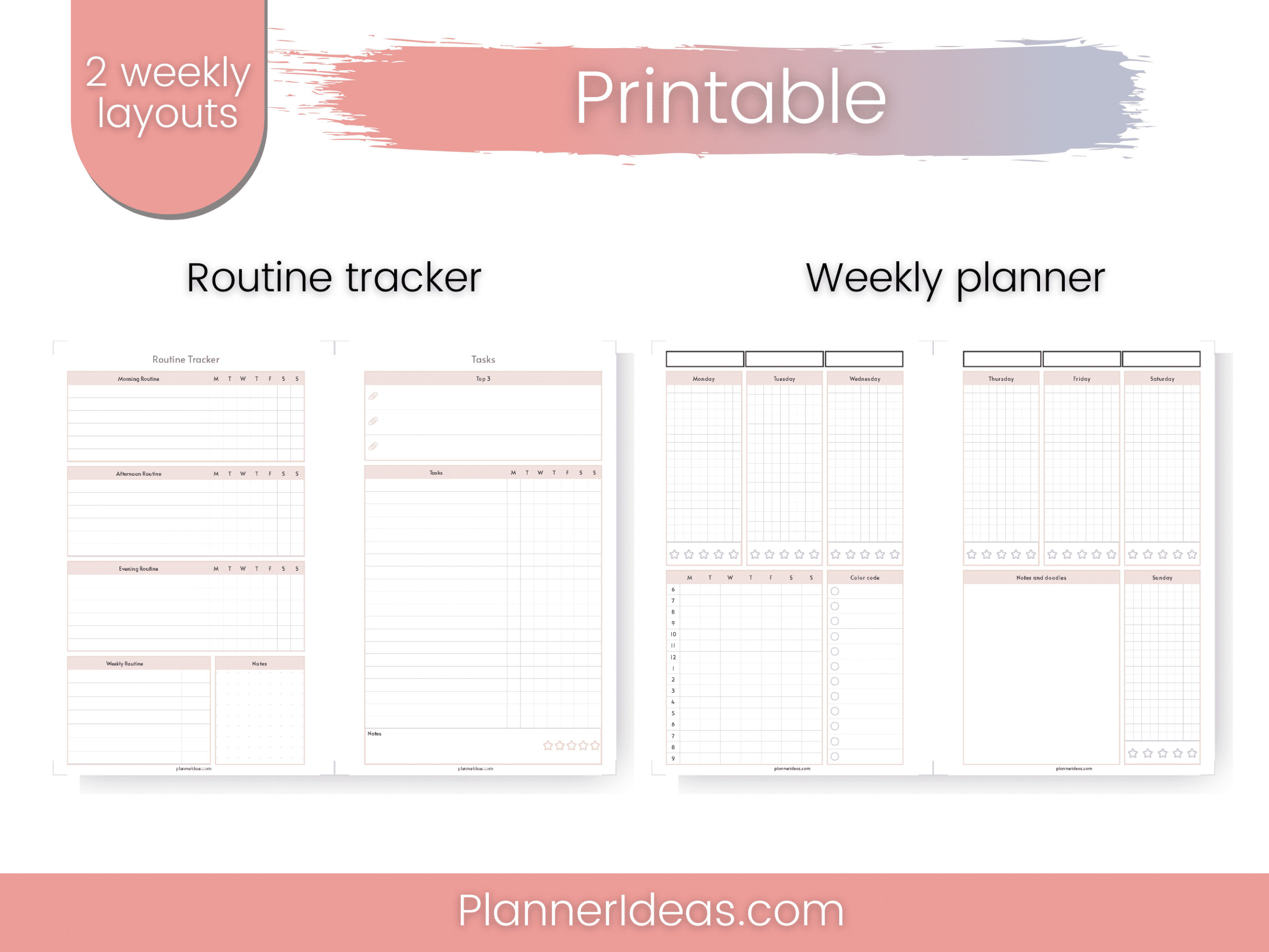 Weekly planner routine tasks tracker on Etsy